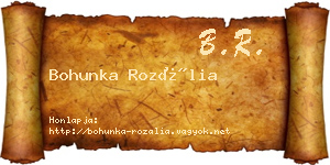 Bohunka Rozália névjegykártya