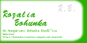 rozalia bohunka business card